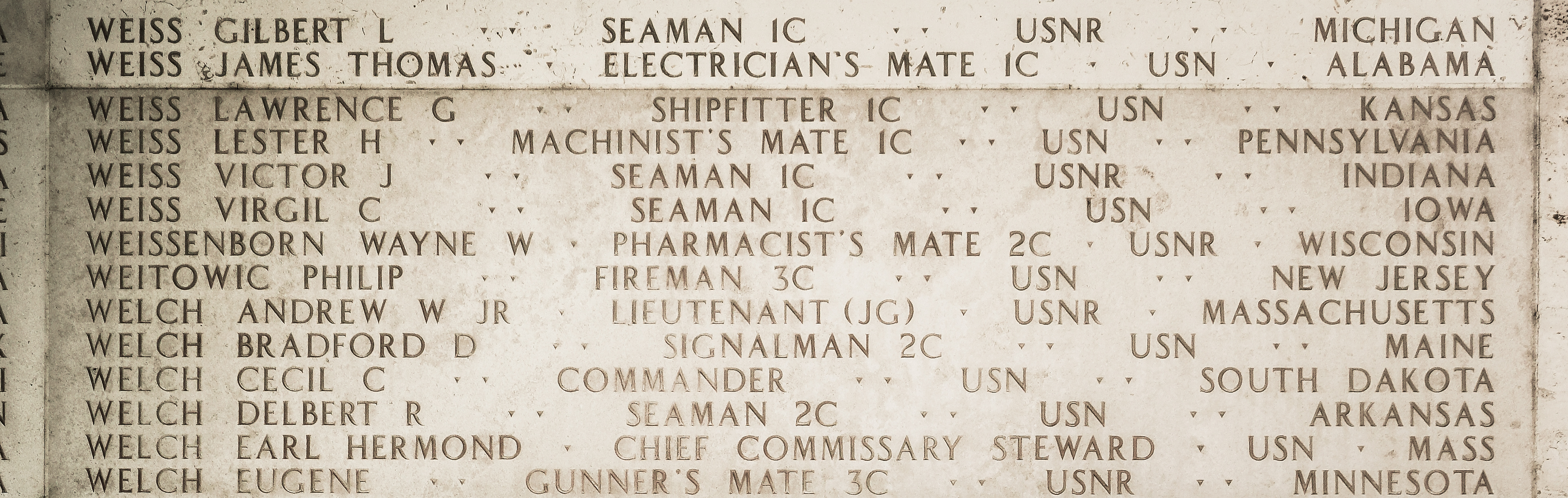 Victor J. Weiss, Seaman First Class